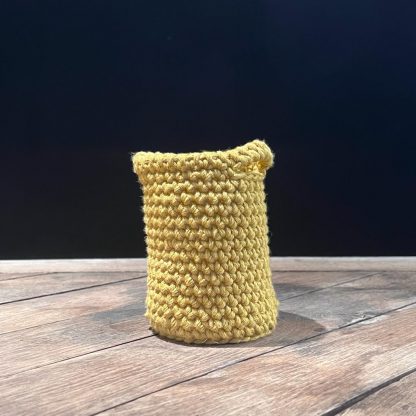 Panier 8cm crocheté en coton bio épais Jaune