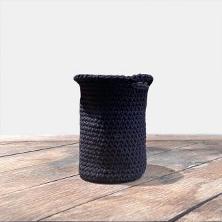 Panier 8cm crocheté en coton bio charbon