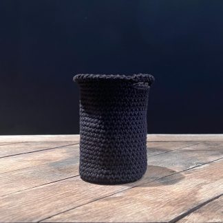 Panier 8cm crocheté en coton bio charbon
