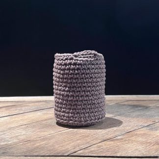 Panier 8cm crocheté en coton recyclé taupe